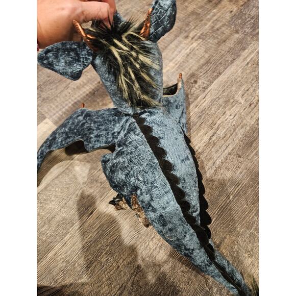 Folkmanis Sky Dragon Hand Puppet Teal Blue 24” Full Body Plush Toy Stuffed new - Picture 5 of 6